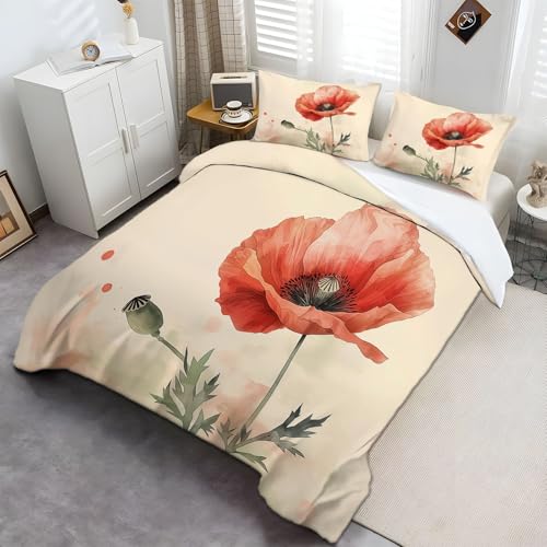 Housse de Couette 220x240 cm Facile à Enfiler avec Fermeture Éclair