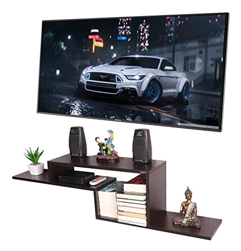 Image of Captiver Renald Engineered Wood Wall Mounted Tv Entertainment Unit Cum Books Shelf 52 Inch (Wenge) Living Room Bedroom Office Hall Decorative Furniture Showc Aseaccessories