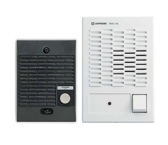 2-Station Audio Door Answering Intercom Kit - Battery or DC Powered Chime System with Remote Door Release (ChimeCom Series)
