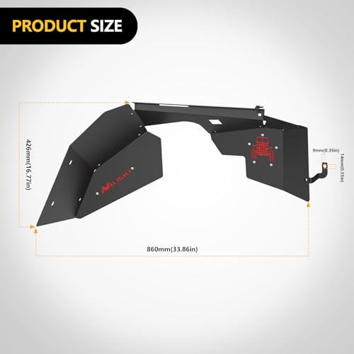 Image of Nilight TJ Front Inner Fender Liners Fit for 1997 1998 1999 2000 2001 2002 2003 2004 2005 2006 Jeep Wrangler TJ & LJ 2PCS Offroad Powder Coated Steel Splash Mud Guard Wheel Well Liner Covers