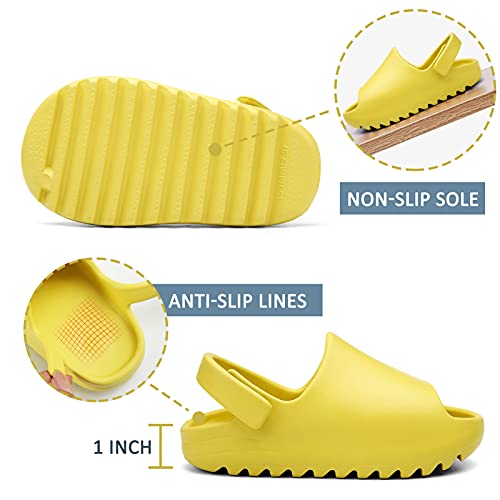 Baby Quick-Drying Shower Slides Platform Slide Sandals Eva Open Toe Shower Shoes Comfortable And Waterproof Shoes Khaki 7.5 Toddler #TOP5