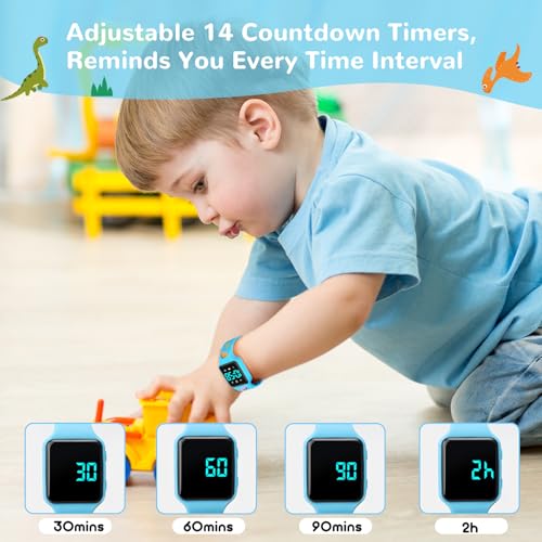 Image of Potty Training Watch for Toddlers & Kids with Countdown, Flashing Lights, Fun Music or Vibration Alerts - Waterproof Interactive Toilet Training Reminder for Boys & Girls Ages 2-9