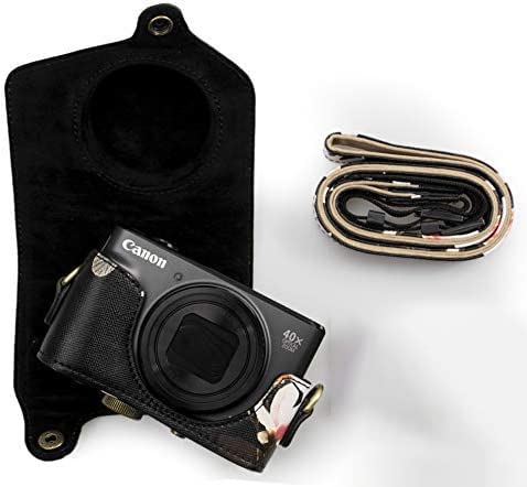 Kinokoo Canon Pu Leather Camera Case With Shoulder Strap For Canon Powershot Sx720 Hs Sx730 Hs And Sx740 Hs(Black-B) #TOP1