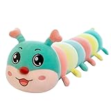 RONGXG Cute Caterpillar Plush Pillow Colorful Stuffed Animal Toy Girl Stuffed Hugging Pillow Gift Sweet Companion Doll Toy Gift for Birthdays 110CM
