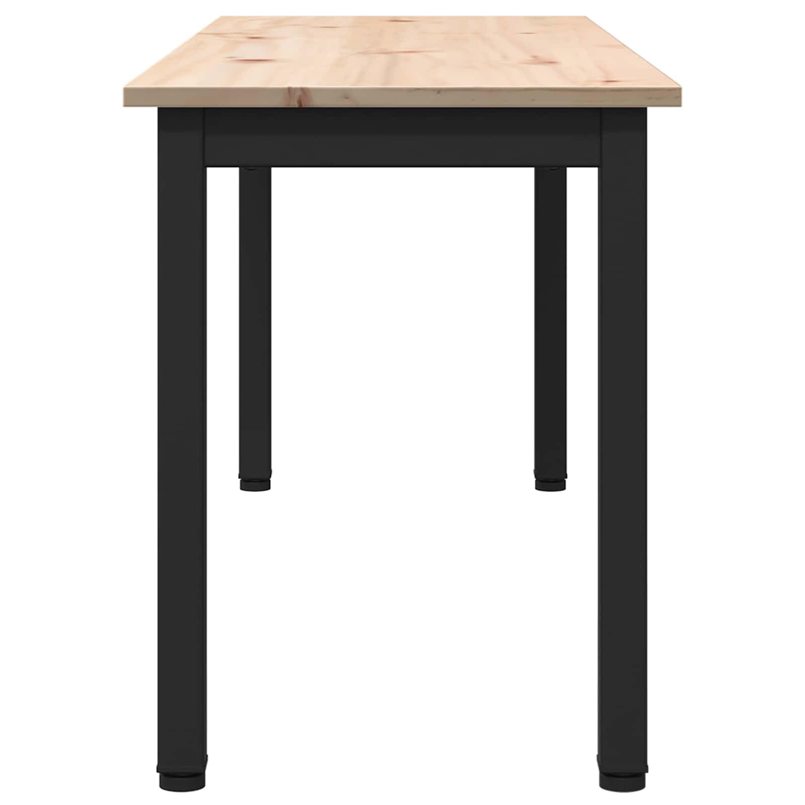 Banco natural 110 x 35 x 45 cm pino macizo con patas de metal