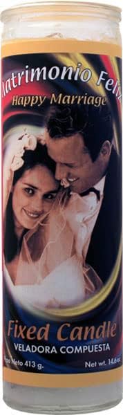 Miniatura 1 de INDIO Vela Happy MARRAGE WHT - Velas Misticas - Vela fija de 7 días