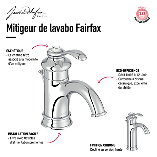 Mitigeur lavabo réhaussé Jacob Delafon Fairfax chrome E72091-CP