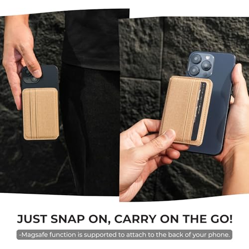 Image of Magnetic Notebook Notepad Card Holder, Compatible with iPhone 16 Series and Other Phones with Three Types of Notepad /Magnetic Invisible Pen. (Beige)