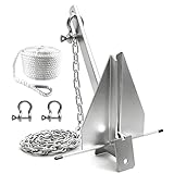 FORTATO Boat Anchor Kit 5 lb Anchor Kit with Chain, Rope and Shackle, Boat Anchor Kit for 8-16 ft Pontoon, Small Boat,Fishing and Bass Boats