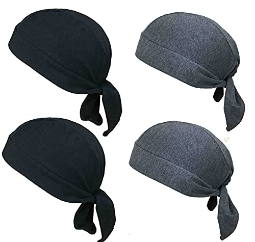 Image of Gajraj Unisex Cotton Patka Skull Cap Bandana /Fashionable Helmet Liner /Head Cap (Pack of 4)