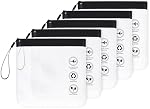 5pcs Clear Travel Toiletry Bags-20x20cm TSA Approved Quart Size Waterproof Liquids Bag -100% 3-1-1 Compliant Clear Travel Bags for Toiletries & Cosmetics- 1L Travel Essentials Makeup Bag