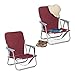 Relaxdays Strandstuhl 2er Set, niedriger Campingstuhl, HBT: 66 x 55 x 57 cm, bis 120 kg, mit Armlehnen, klappbar, rot