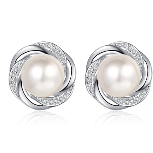 Moissanite boucles d'oreilles fleur de prunier en argent, le cadeau d'anniversaire idéal