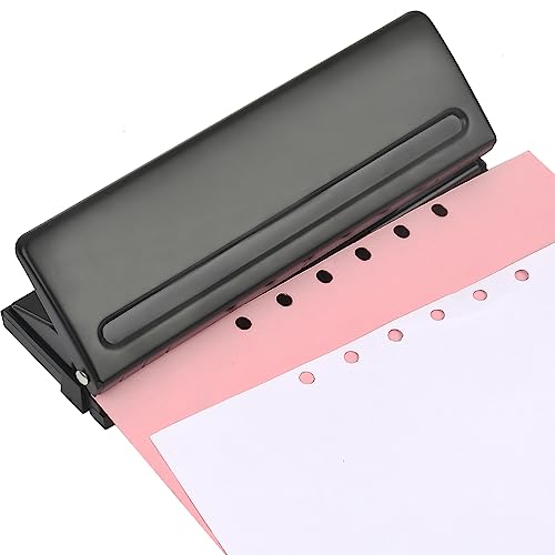 BATINO 6 Fach Locher Binder Puncher, Büro Binder Puncher für Verstellbare Abstände Metall Locher für A3 A4 A5 A6 B3 B3 B4 B5 B6 B7 Größe Sechs Ringbuch Planer,8 Blatt Stanzkapazität