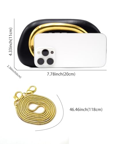 Image of Evening Clutch Purse for Women, PU Leather Wedding Guest Clutch Metal Chain Shoulder Bag, Crossbody Purse