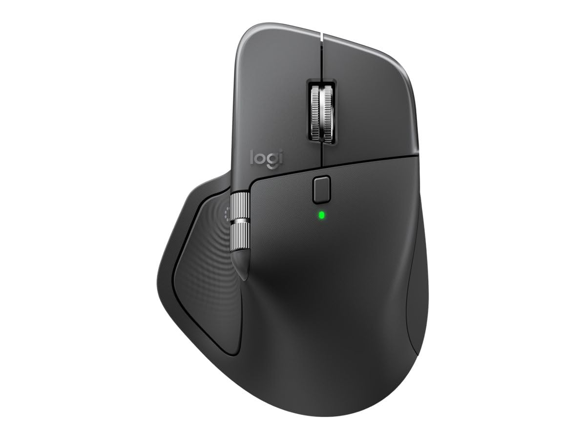 Logitech MX Master 4 for Business, bezprzewodowa mysz z dyskretnymi kliknięciami, 8000 PPP, przewijanie MagSpeed, odbiornik Logi Bolt, Bluetooth, akcje pierścienia, dotykowe, ładowanie USB-C-Graphite