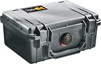 PELI Protector 1150 Schlagfester Schutzkoffer für Optische und Elektronische Instrumente, IP67 Wasserdicht, 3L Volumen, Hergestellt in den USA, Ohne Schaum, Schwarz