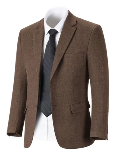 Retro Tweed Men's Suit Jackets Herringbone Slim Fit Sport Coats Blazer Prom Business Casual Men Tux Jacket Wedding Blazers