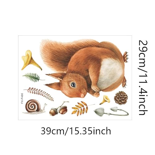 Vinilos decorativos ardilla acuarela para pared miniatura 2