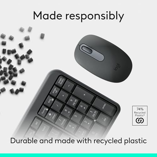Logitech MK250 Bluetooth Wireless Mouse and Keyboard Combo: Fast & Easy Connectivity, Compact Wireless Keyboard, Ambidextrous Mouse, Durable Build - Windows/MacOS - Graphite by Logitech - Image 6