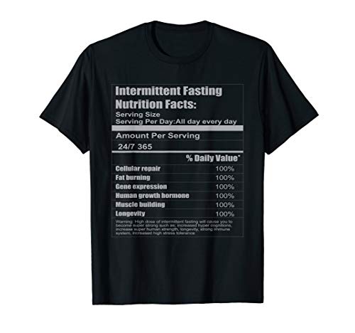 Intermittent Fasting Wear Nutritional Value Tee T-Shirt