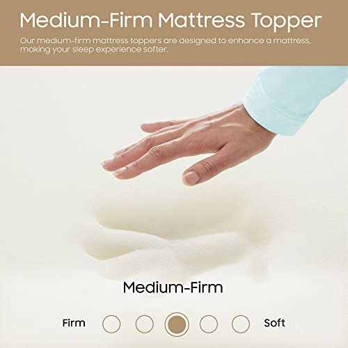 Zayton 1-Inch Foam Mattress Topper | Premium Supporting Bed Pads With Luxurious Softness, Breathable And Comfortable Bed Toppers For Back Pain, Orthopedic Support For Better Sleep, Twin, White #TOP2