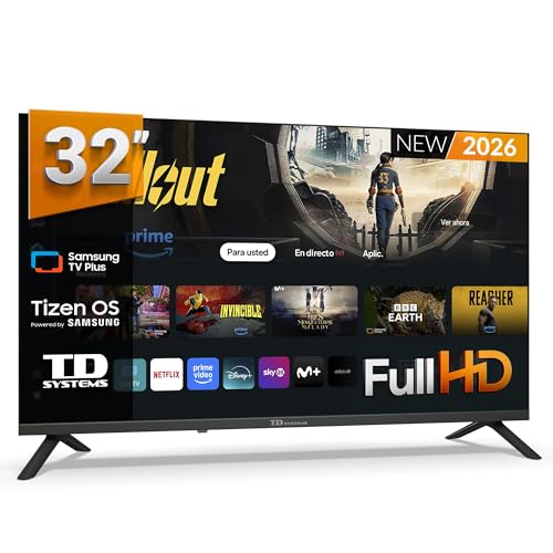 TD Systems   Smart TV 32 Pulgadas Full HD Samsung TV Tizen OS 8.0. Triple Tuner (DVB T2/C/S2). Televisores con Samsung Smart TV Gaming Hub. Televisión del 2026   PRIME32FC22TIZEN