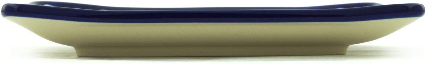 Polmedia Polish Pottery Sushi Tray - Blue Eyes Pattern Handmade in Boleslawiec Poland by Ceramika Artystyczna + Certificate of Authenticity