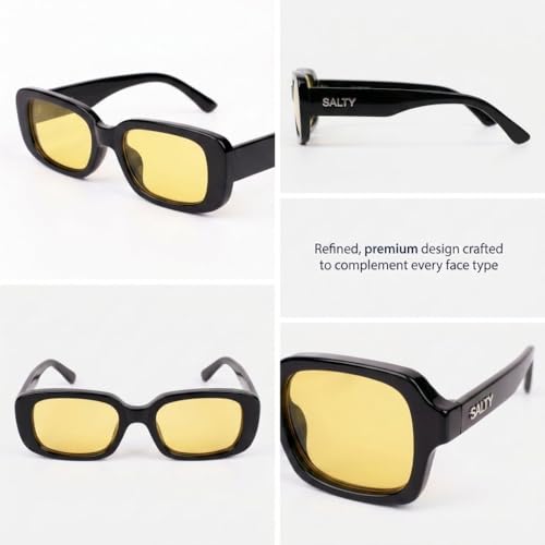Image of Salty Alpha Lightweight Square Sunglasses For Men stylish | Carry Pouch Included | UV Protection Fashion Goggles for Women Durable | Gift for Man & Woman