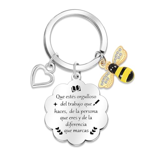 MANVEN Regalo Maestro Llavero Regalo Profesor Llavero Gracias Maestro Profesora Profe Maestra Primaria Graduación Guardería Colegio Escuela Navidad Despedida Jubilación Regalo del dia del Maestro
