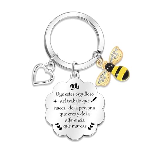 MANVEN Regalo Maestro Llavero Regalo Profesor Llavero Gracias Maestro Profesora Profe Maestra Primaria Graduación Guardería Colegio Escuela Navidad Despedida Jubilación Regalo del dia del Maestro