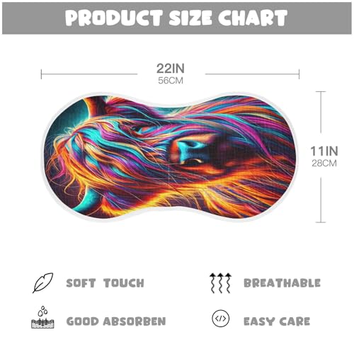 Highland Cow Neon Baby Burp Cloths Muslin Soft Burp Cloth Rags Cotton Burp Clothes Absorbent for Unisex Boy Newborn Girl 1 Pack 22x11 Inches2