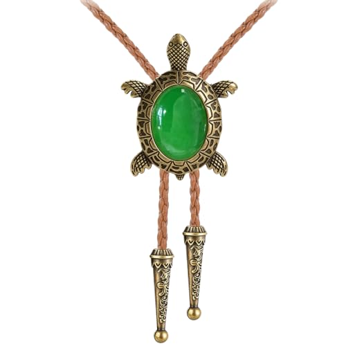 Image of GelConnie Native American Bolo Tie Rodeo Cowboy Leather Necktie Western Necklace Costume Accessories for Men,Women