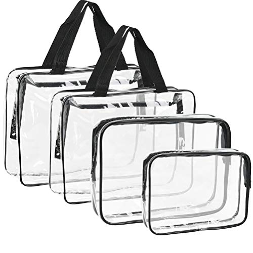 Preisvergleich Produktbild 4 Stück Transparente Kosmetiktasche Transparent Kosmetiktasche Wasserdicht Kulturbeutel Reise wasserdicht PVC Transparent Kulturtaschen Make-Up Tasche Reise Toiletbag Mit ReißVerschluss