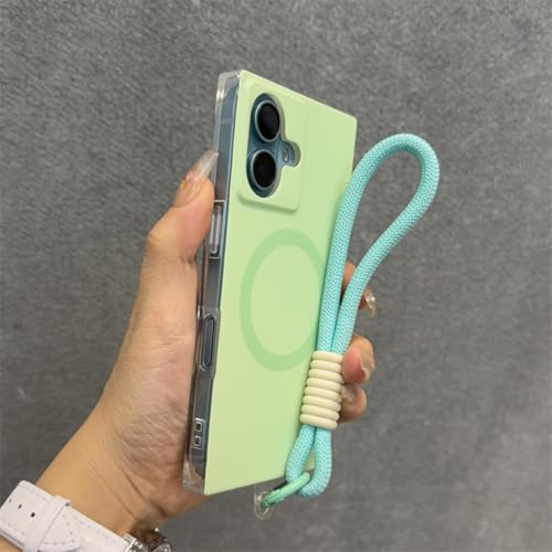 Coque antichoc pour iPhone 15 Pro Vert et système de chargement sans fil magnétique