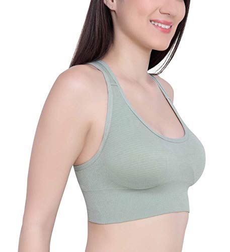 Image of GLAMORAS Women's Sports Bra for Women | Padded Racerback | Low Impact Active Wear | Gym, Workout, Jogging, Fitness & Yoga | Non Wired Back Hook | Nylon Spandex | M-2XL