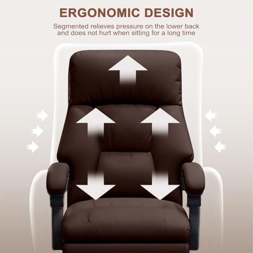 Image of Office Chair with Leg Rest Executive Desk Chairs with Wheels High Back Computer Gaming Chairs Adjustable Reclining Ergonomic Work Chair for Home Office