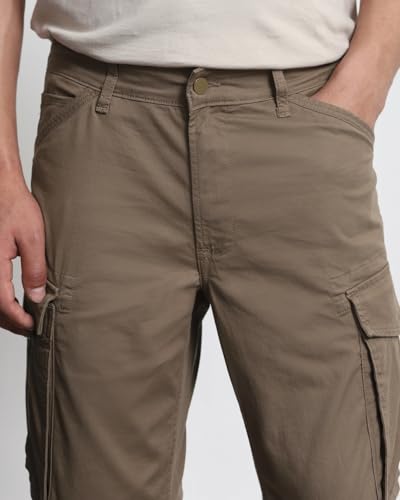 Image of MUFTI Navy Slim Fit Cargo Trousers