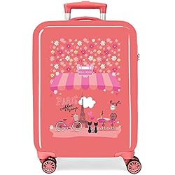 Maletas Sinequanone Paris Roll Road Coffee shop Maleta de cabina Rosa 38x55x20 cms Rígida ABS Cierre de combinación lateral 34L 2 kgs 4 Ruedas dobles Equipaje de Mano