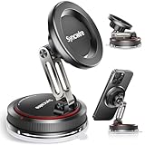 SYNCWIRE for MagSafe Car Mount [2-Axis Design] Nano Adhesive Gel + Suction Cup Magnetic Phone Holder for Dashboard & Windshield, 360° Adjustable for iPhone 17 16 15 14 13 12 11, Samsung, Matte Black