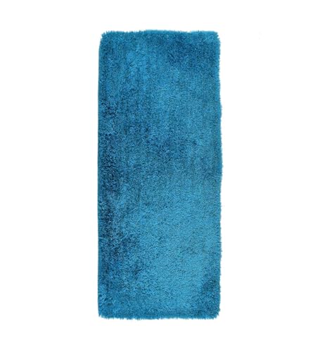 Image of AROMICK Modern Polyester Anti Slip Shaggy Fluffy Rug and Carpet for Living Room, Bedroom & Dining Room (2 x 3 Feet, Turquoise)