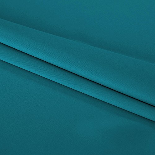 Turquoize Blackout Curtain Valances Solid Rod Pocket Scalloped Valances Short Curtain Panels For Kitchen Window/Bedroom/Barthroom, 52" X 18" Inches, 1 Panel, Teal #TOP6