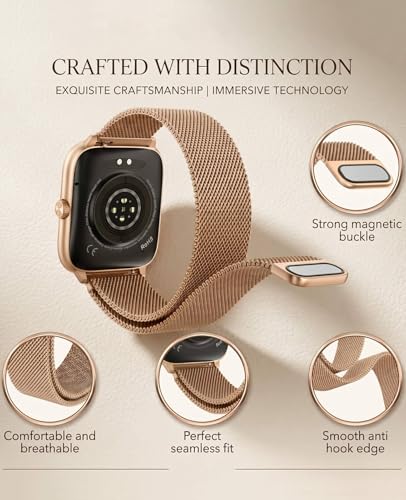 Image of Smart Watch for Women with Blood Pressure Monitor, 2.06 inch AMOLED Display, IP68 Waterproof Fitness Tracker, 118 Sports Modes, Heart Rate /SpO2 /Sleep Monitor, Gift for Her, Compatible with Android iPhone