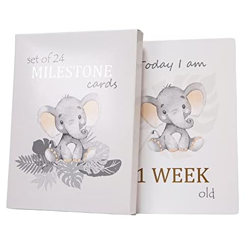 Happy Homewares Baby Elephant Milestone Cards Cover