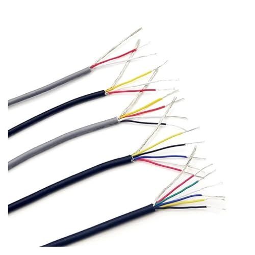 18AWG Shielded Audio Speaker Headphone Cable - 2, 3, 4 Core PVC Insulated Copper Wire - UL2547 Certified,1pc(Gray,1M-18AWG (2CORES))