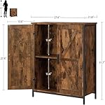 Storage Cabinet, Farmhouse Cabinets with Barn Doors & Shelf, Entryway Cabinet, Small cabinets for Living Room, Dining Room, Entryway, Rustic Brown - Image 3