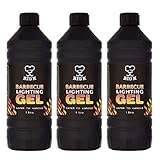Topline Pack of 3 Big K Barbeque Firelighter Odourless Gel - BBQs, Firepits - Fires & Log Burners - Camping Grill - Bonfire - Ethanol Burners - 1000ml with Unique Card.