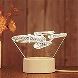 漫画の常夜灯宇宙船LED電球7色USBケーブル寝室の友人のためのベビーテーブルランプティーンエイジャーのための休暇の子供3D CDKPAWMZ