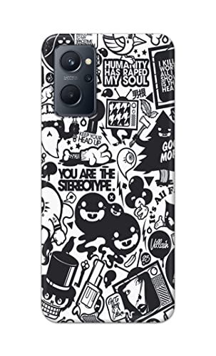 Image of Printed Hard Back Cover Case for Realme 9i 4G Back Cover (Mixed Cartoon) -1302