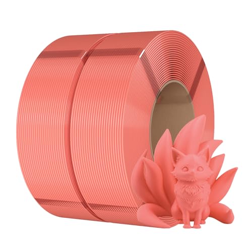 eSUN PLA Basic Refilament 1.75mm, 3D Printer Refill PLA for Fast Printing, 2KG Spoolless 3D Printing Filament, Pink
